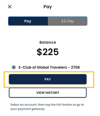 EZ pay dues balance